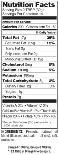 Smart Balance Omega Peanut Butter Nutrition Value