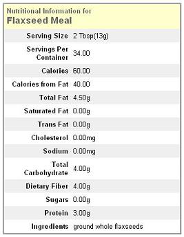 flaxseed meal nutrition value
