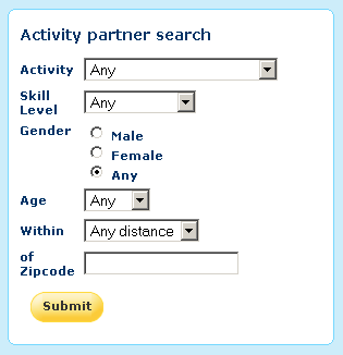wellsphere activity partner search