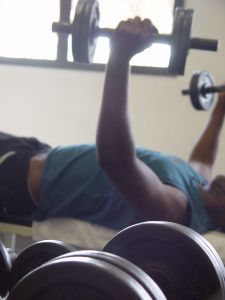 gym chest fly dumbells